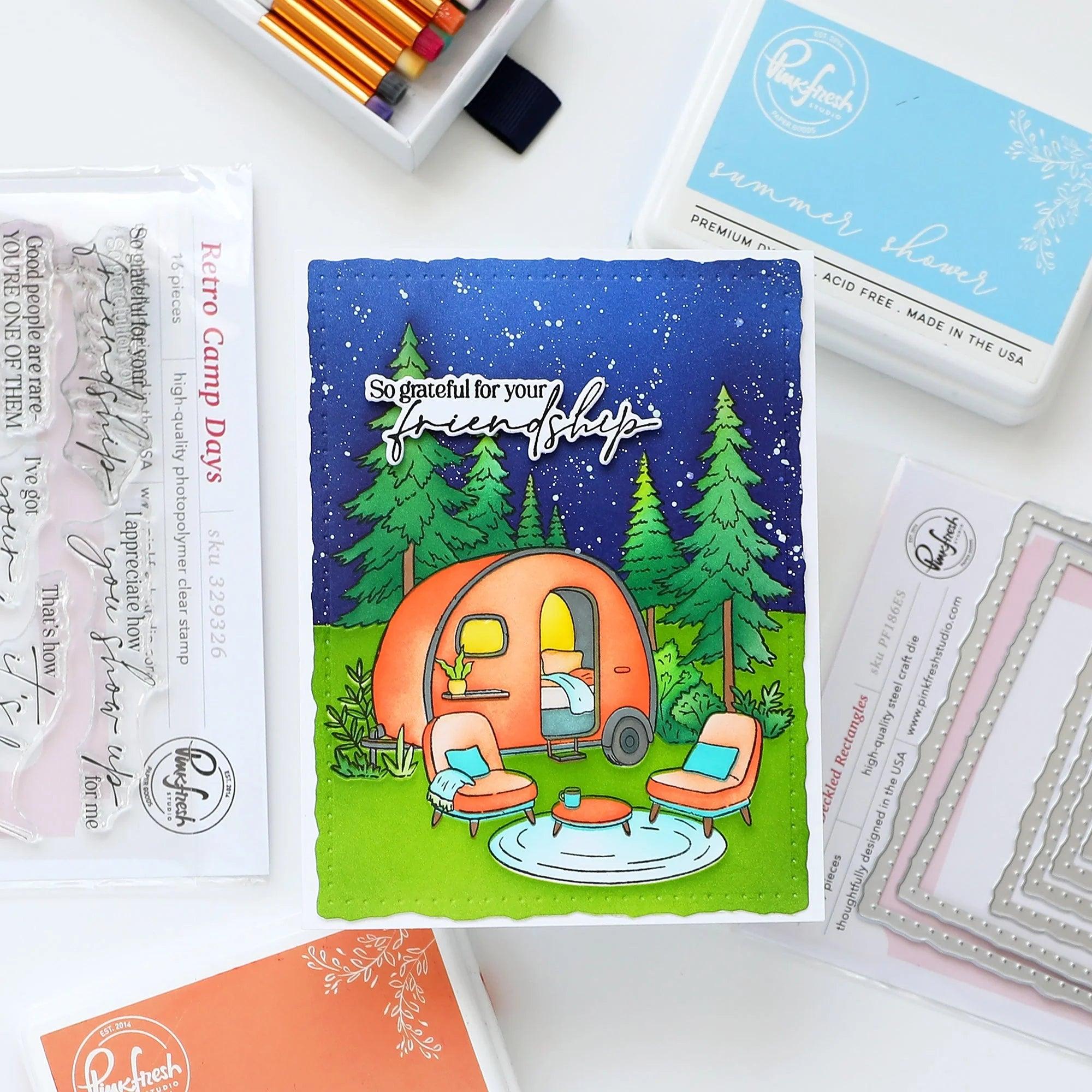 Pinkfresh Studio - Clear Stamps - Retro Camp Days-ScrapbookPal