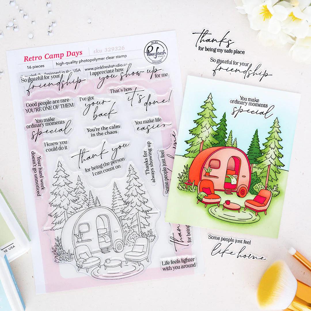 Pinkfresh Studio - Clear Stamps - Retro Camp Days-ScrapbookPal