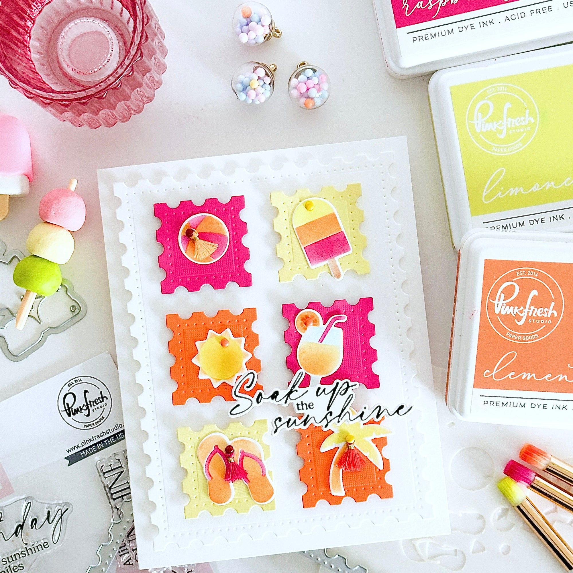 Pinkfresh Studio - Clear Stamps - Sunshine &amp; Smiles-ScrapbookPal