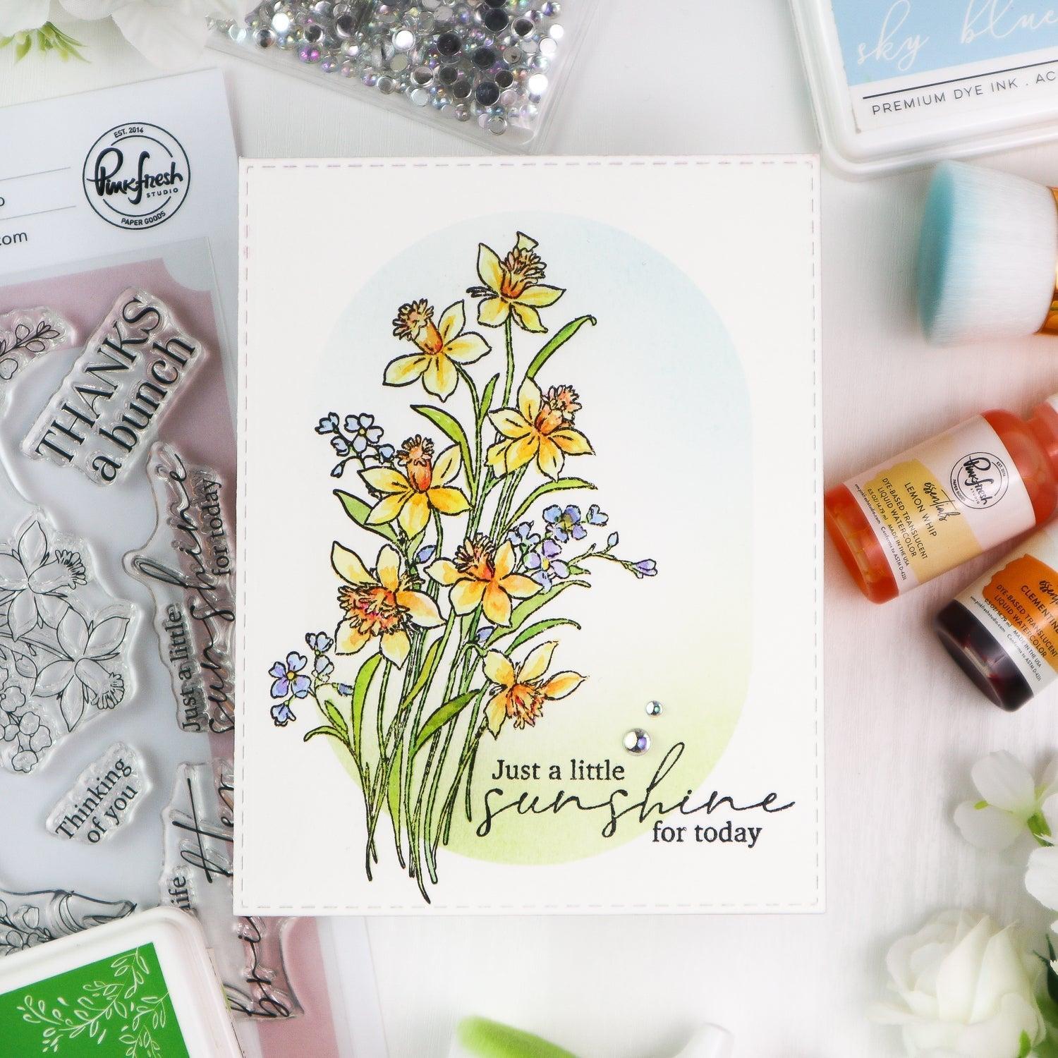 Pinkfresh Studio - Clear Stamps - Whispering Daffodils-ScrapbookPal