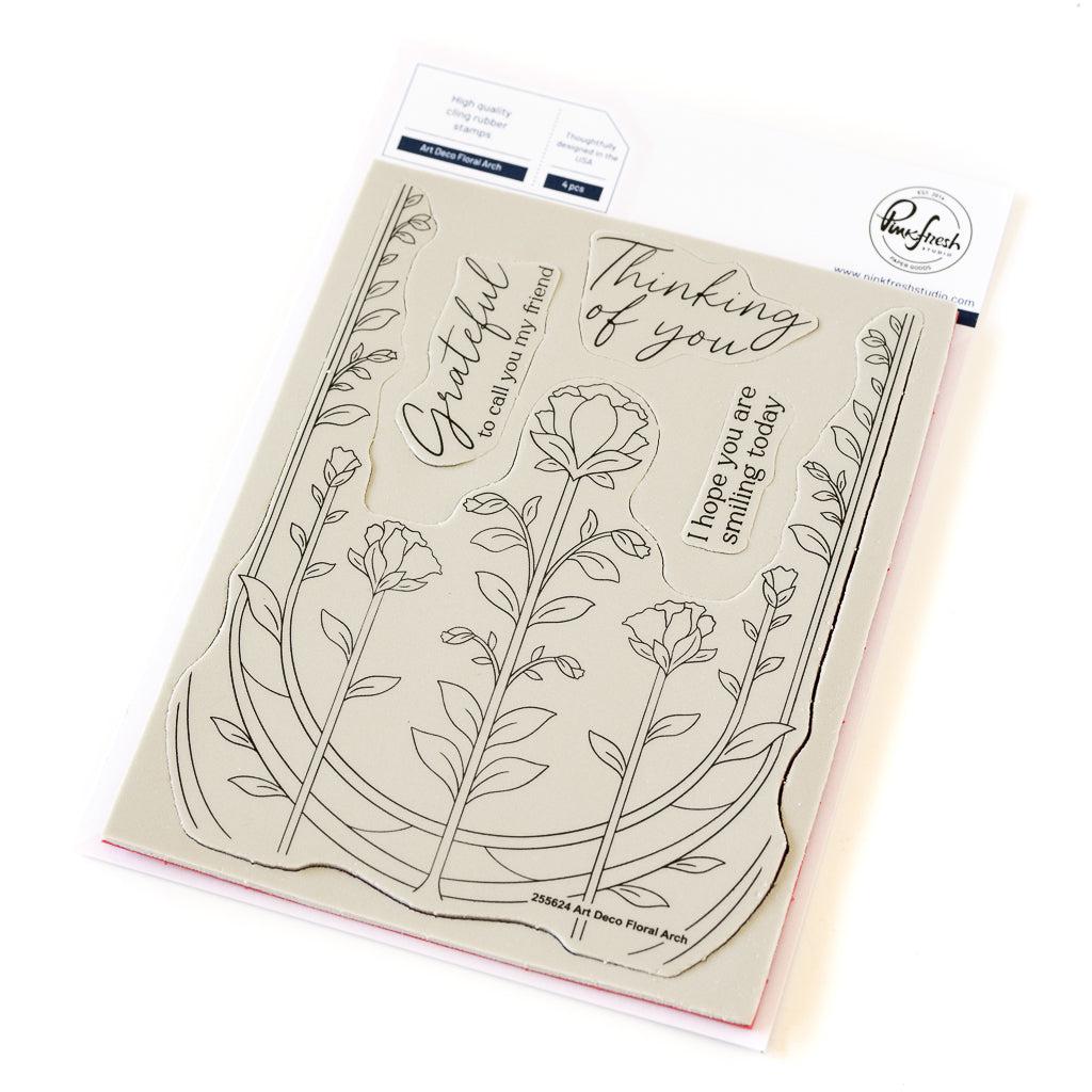 Pinkfresh Studio - Cling Stamps - Art Deco Floral Arch-ScrapbookPal