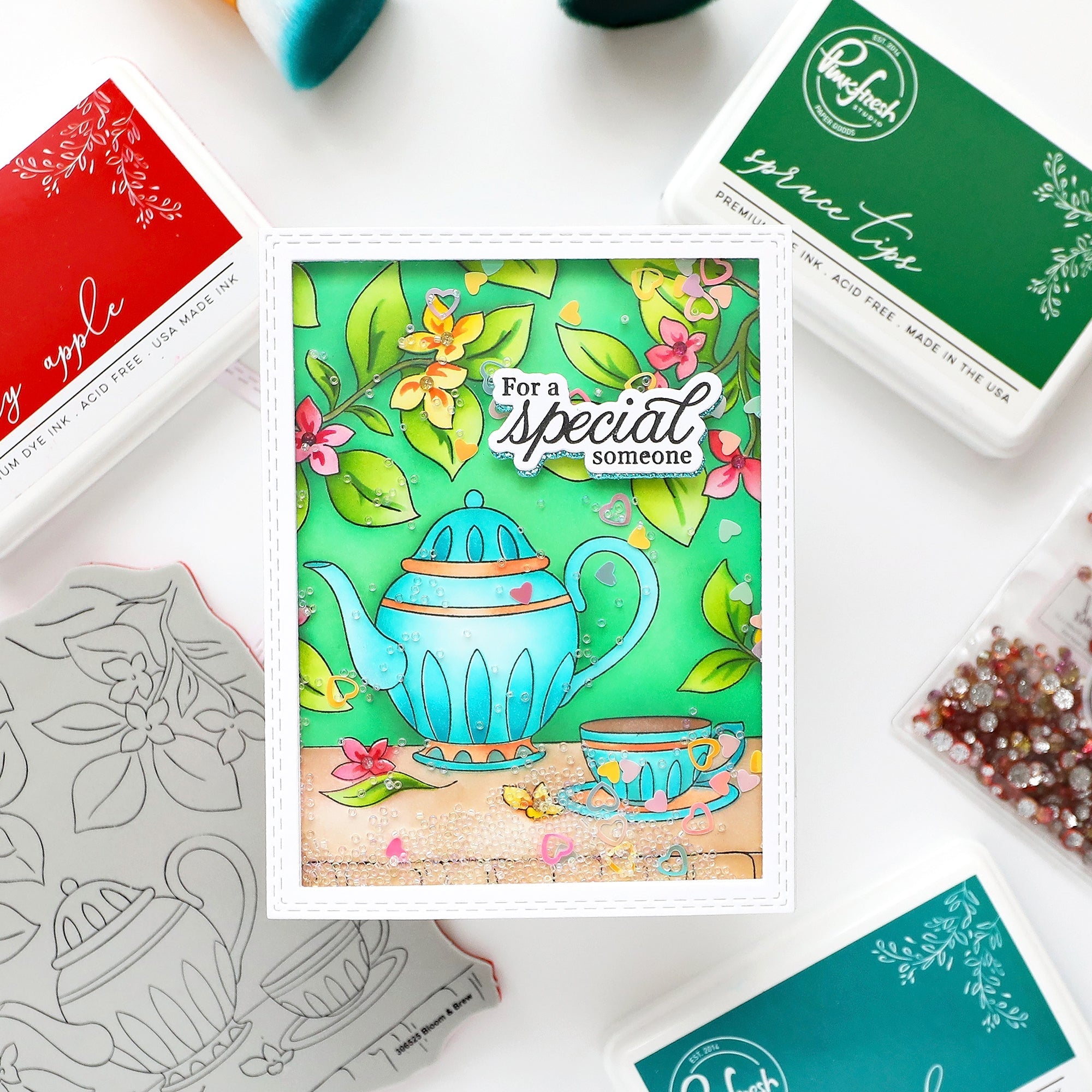 Pinkfresh Studio - Cling Stamps - Bloom & Brew-ScrapbookPal