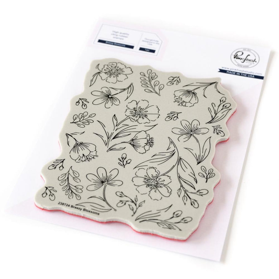 Pinkfresh Studio - Cling Stamps - Breezy Blossoms-ScrapbookPal