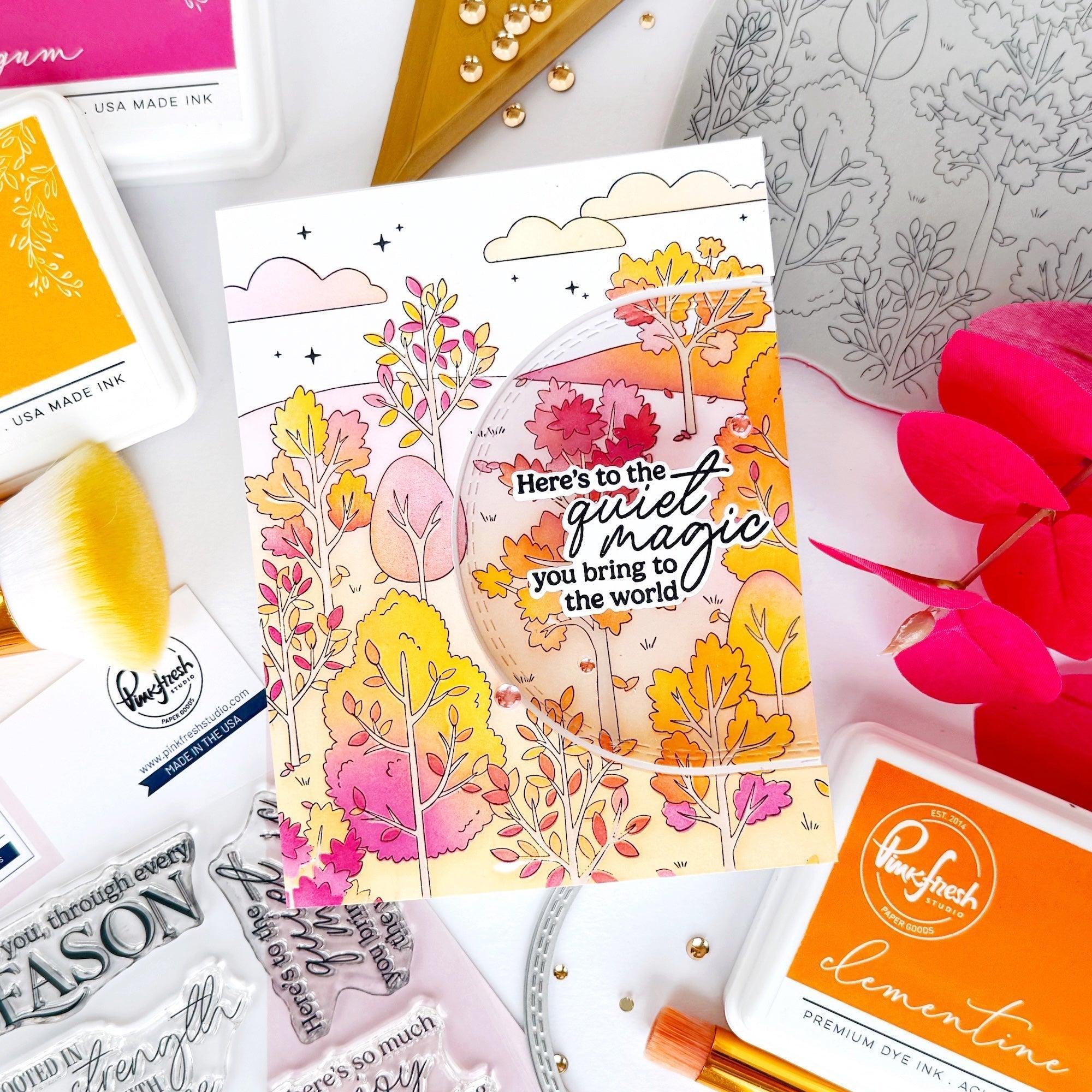 Pinkfresh Studio - Stencils - Dreamer's Forest-ScrapbookPal