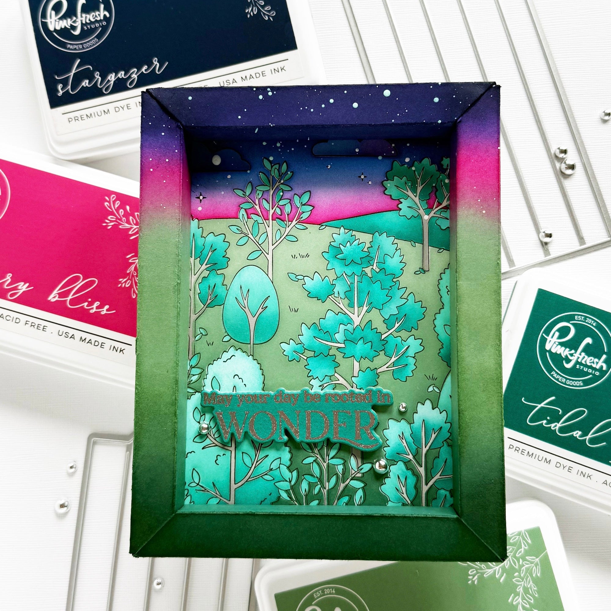 Pinkfresh Studio - Stencils - Dreamer's Forest-ScrapbookPal