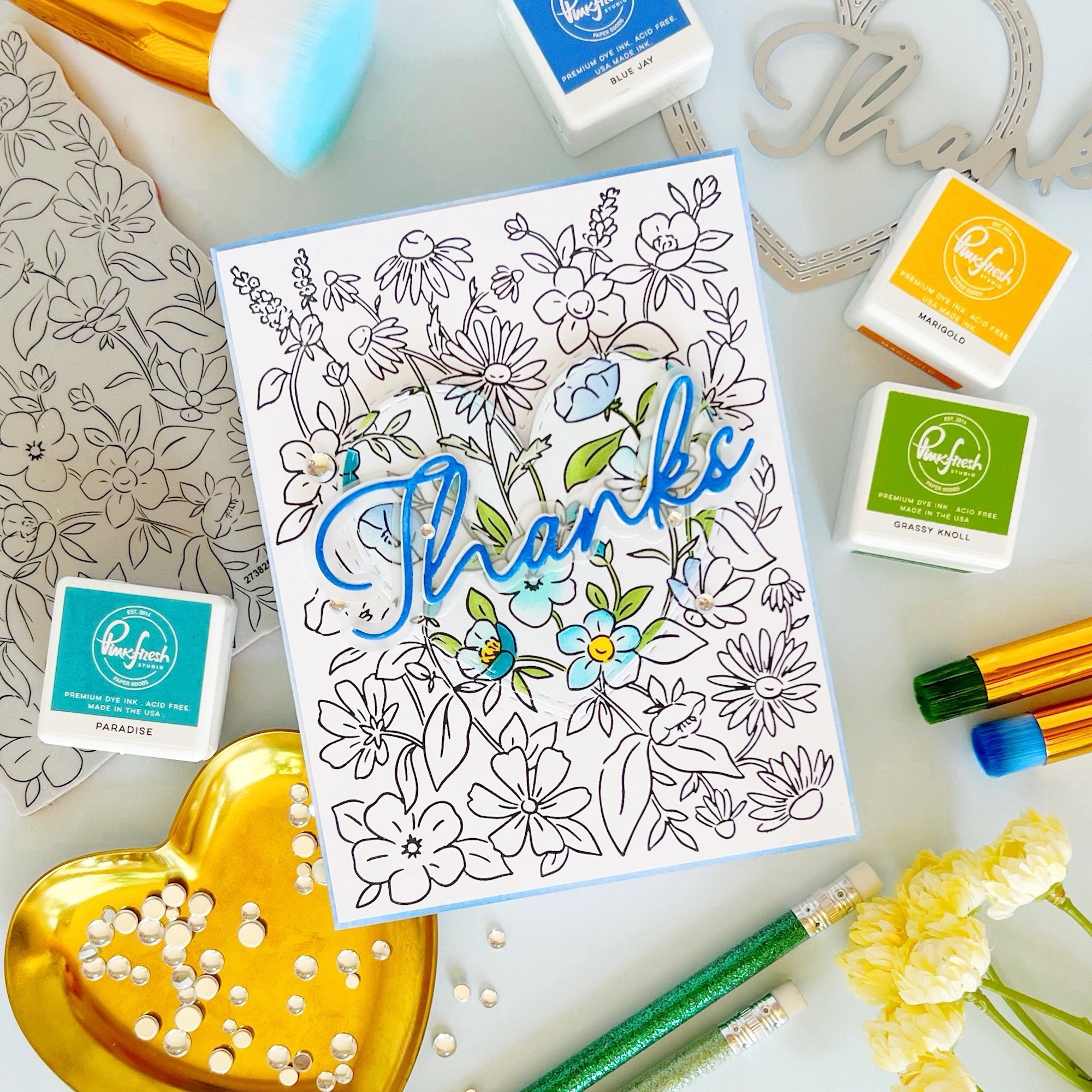 Pinkfresh Studio - Cling Stamps - Garden Medley-ScrapbookPal