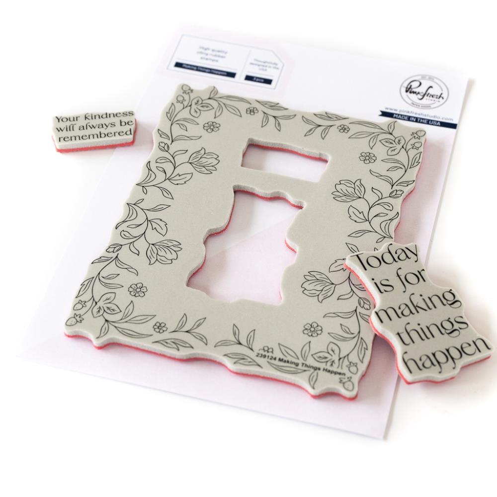 Pinkfresh Studio - Cling Stamps - Making Things Happen-ScrapbookPal