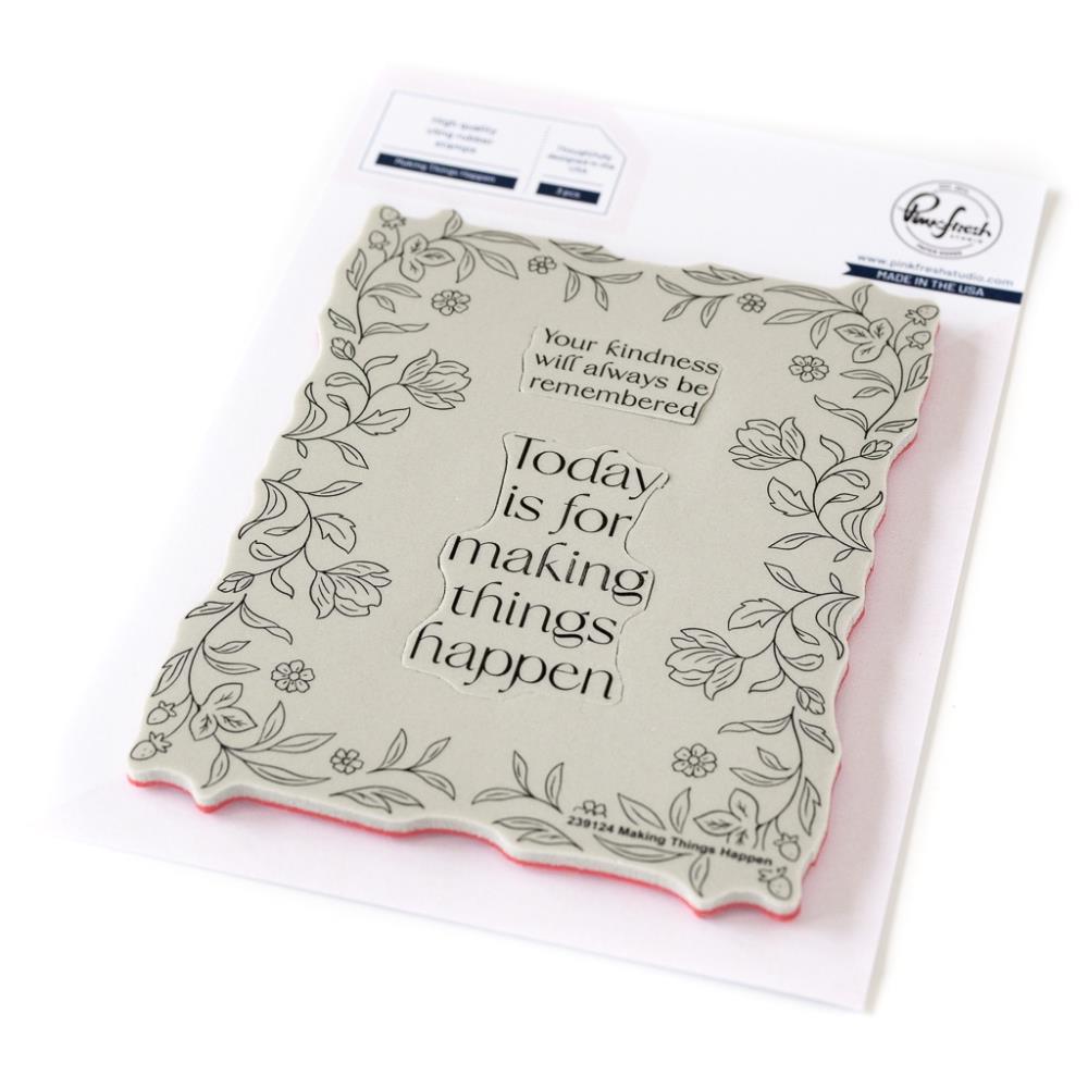 Pinkfresh Studio - Cling Stamps - Making Things Happen-ScrapbookPal