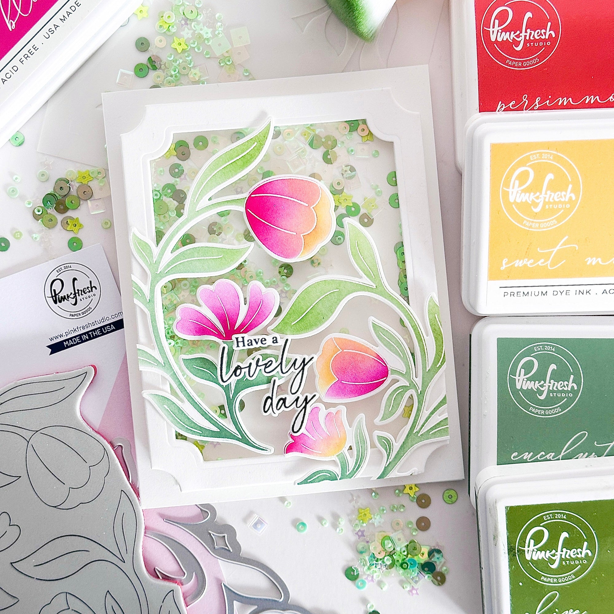 Pinkfresh Studio - Cling Stamps - Moonlit Blooms-ScrapbookPal