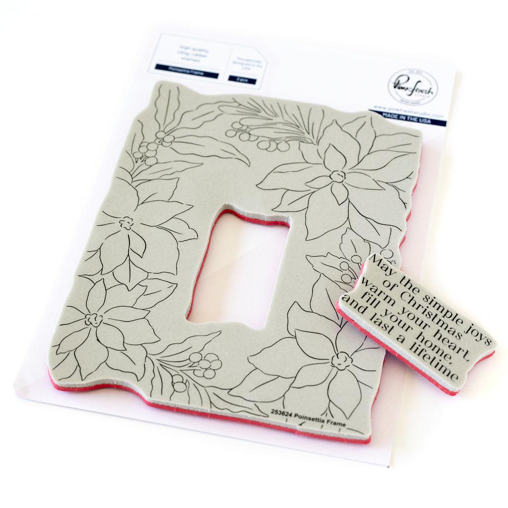 Pinkfresh Studio - Cling Stamps - Poinsettia Frame-ScrapbookPal