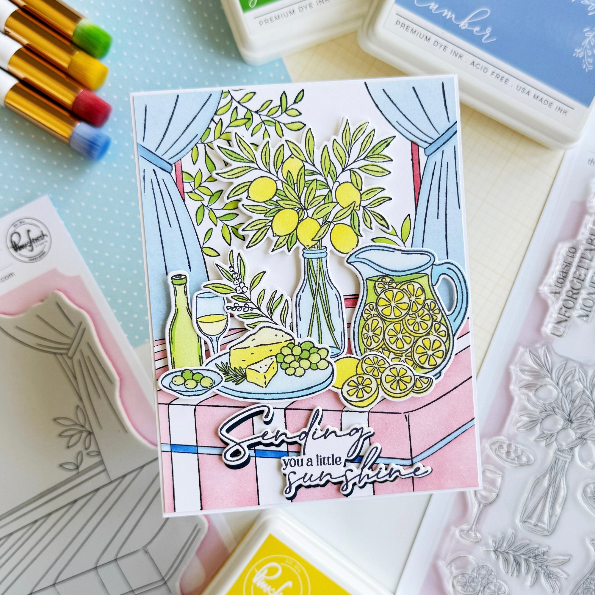 Pinkfresh Studio - Cling Stamps - Sunlit Table-ScrapbookPal
