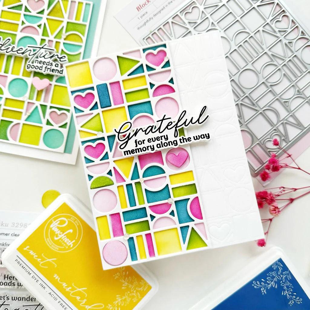 Pinkfresh Studio - Stencils - Block Party-ScrapbookPal