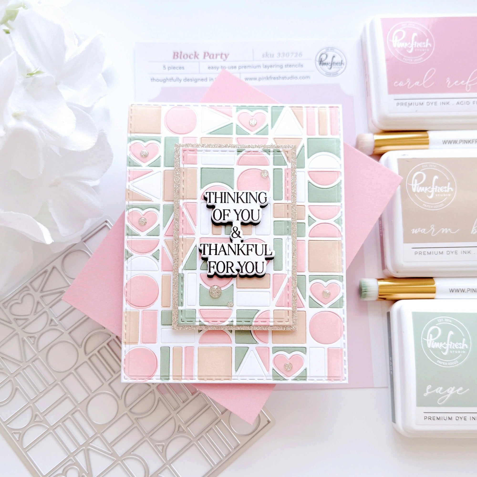 Pinkfresh Studio - Stencils - Block Party-ScrapbookPal