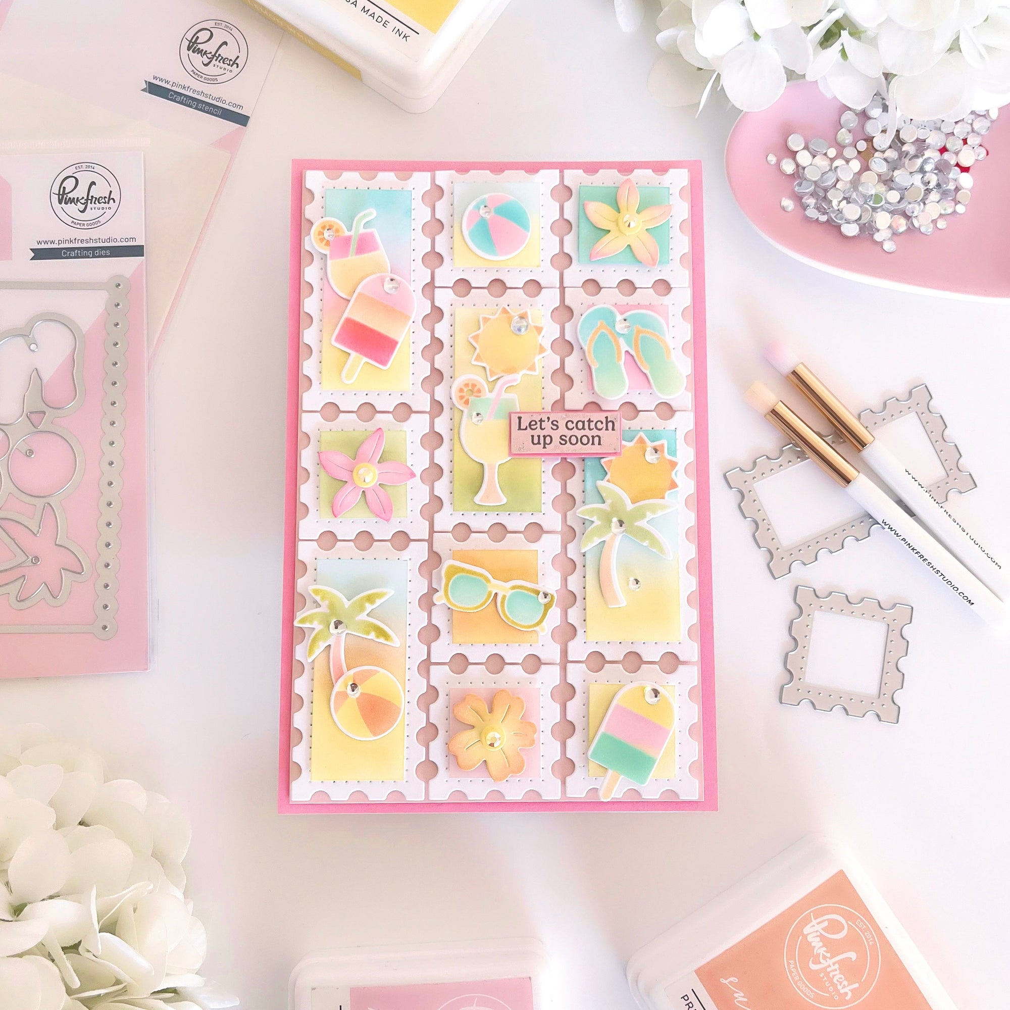 Pinkfresh Studio - Dies - Essentials: Dotted Postage Square-ScrapbookPal