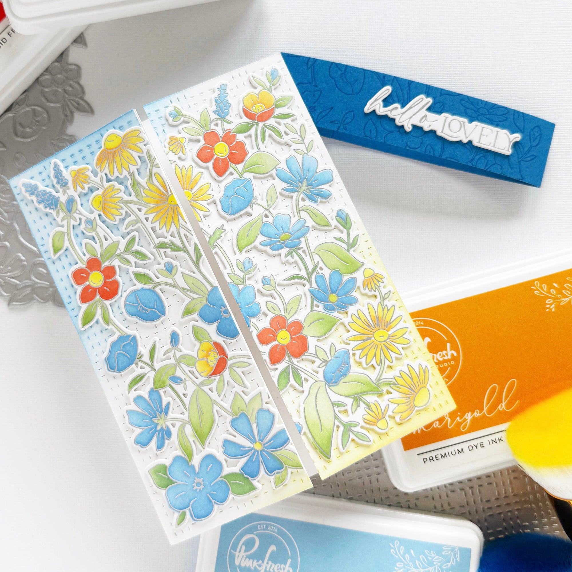 Pinkfresh Studio - Stencils - Garden Medley-ScrapbookPal