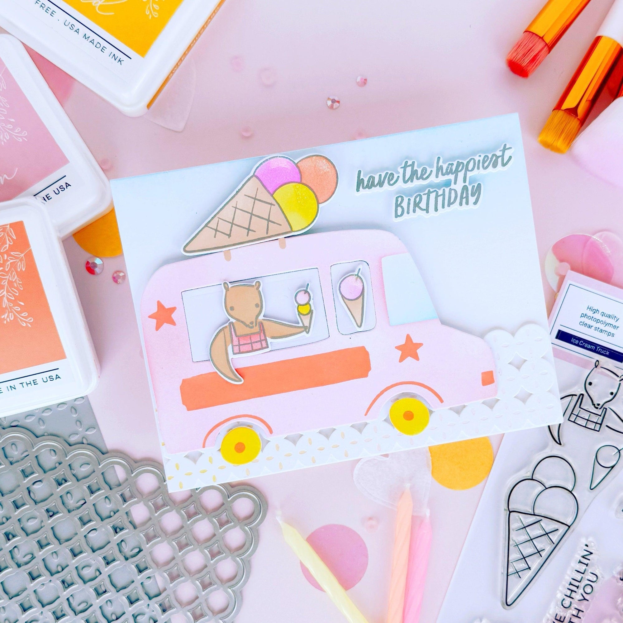 Pinkfresh Studio - Dies - Ice Cream Truck-ScrapbookPal