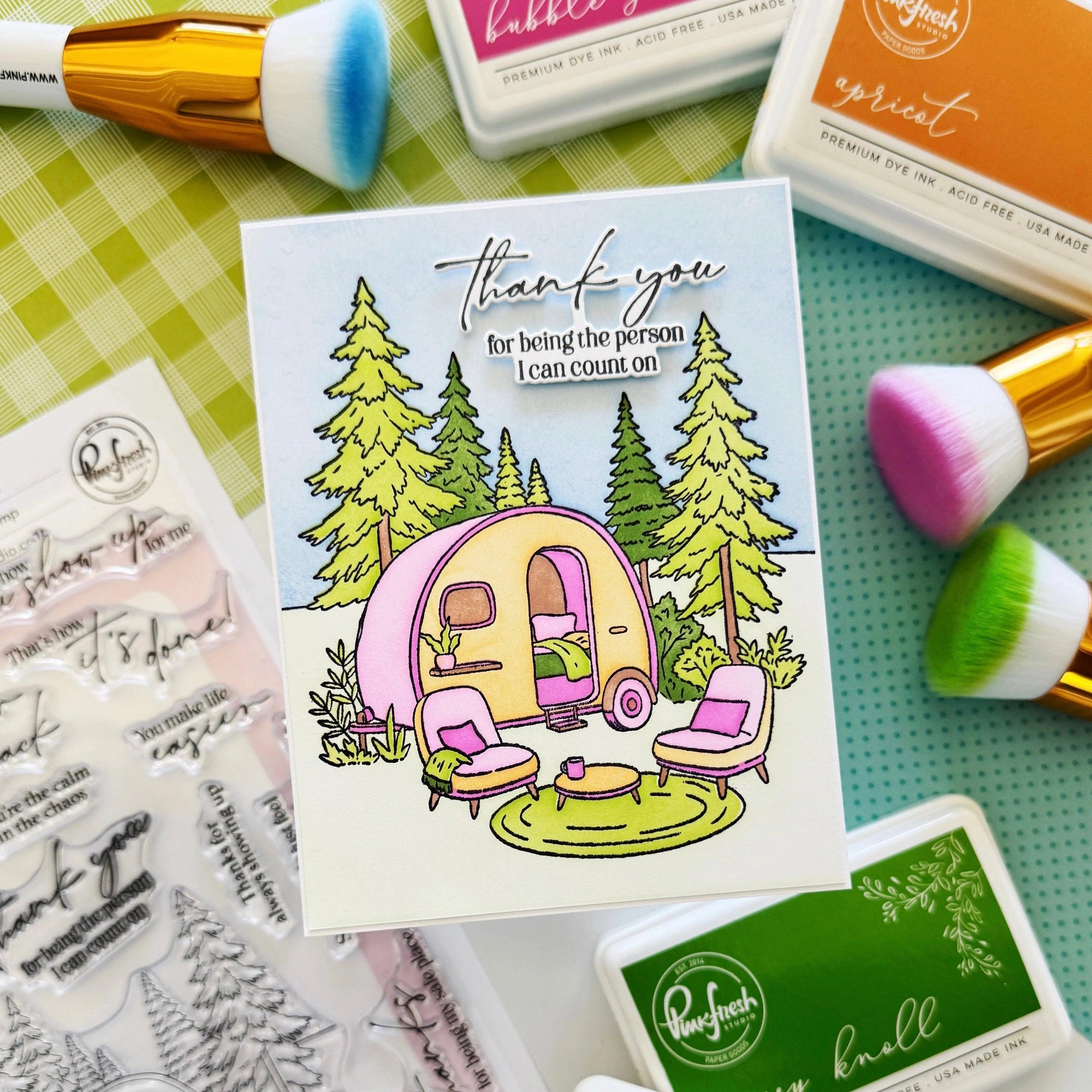 Pinkfresh Studio - Stencils - Retro Camp Days-ScrapbookPal