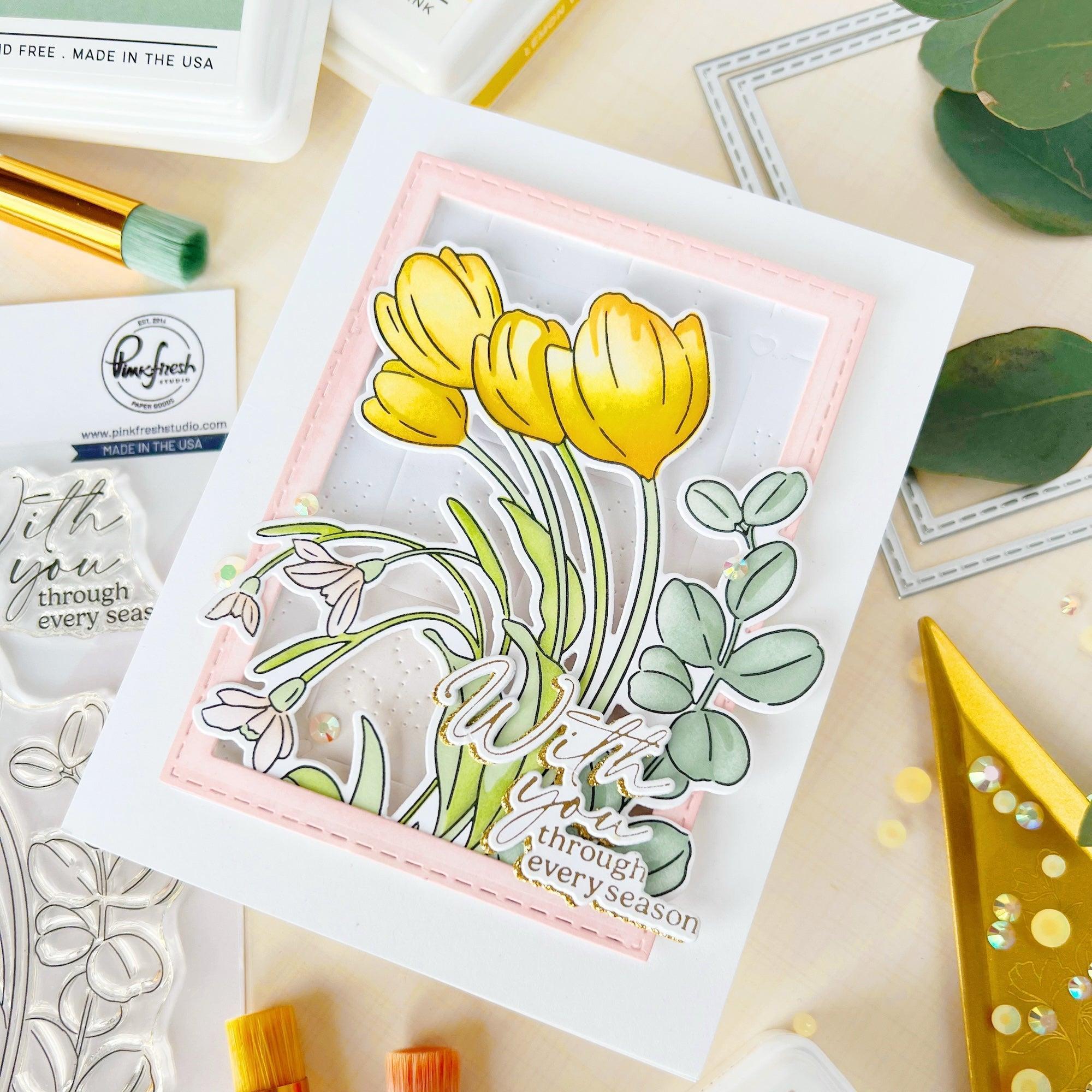 Pinkfresh Studio - Stencils - Timeless Tulips-ScrapbookPal