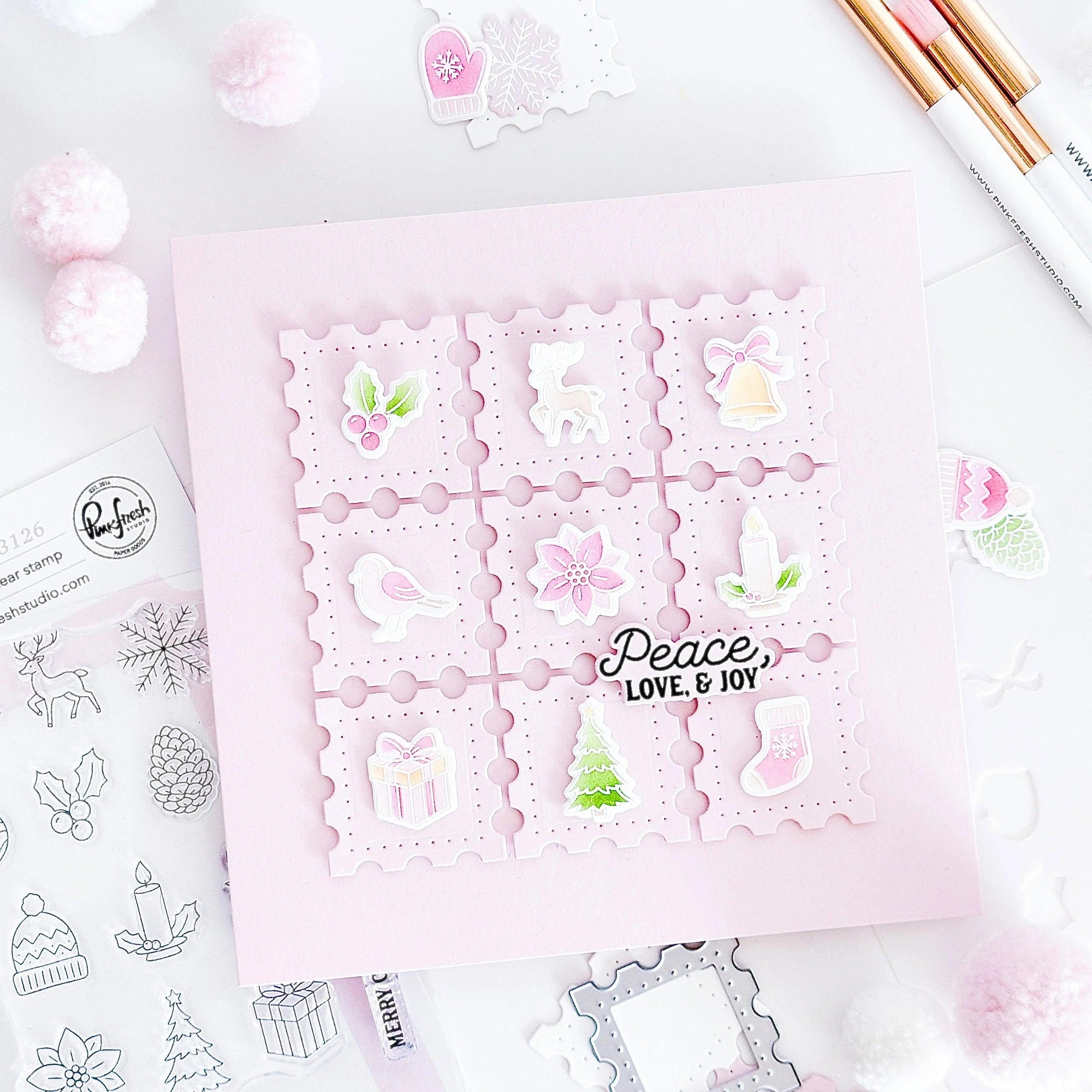 Pinkfresh Studio - Stencils - Tiny Tidings-ScrapbookPal