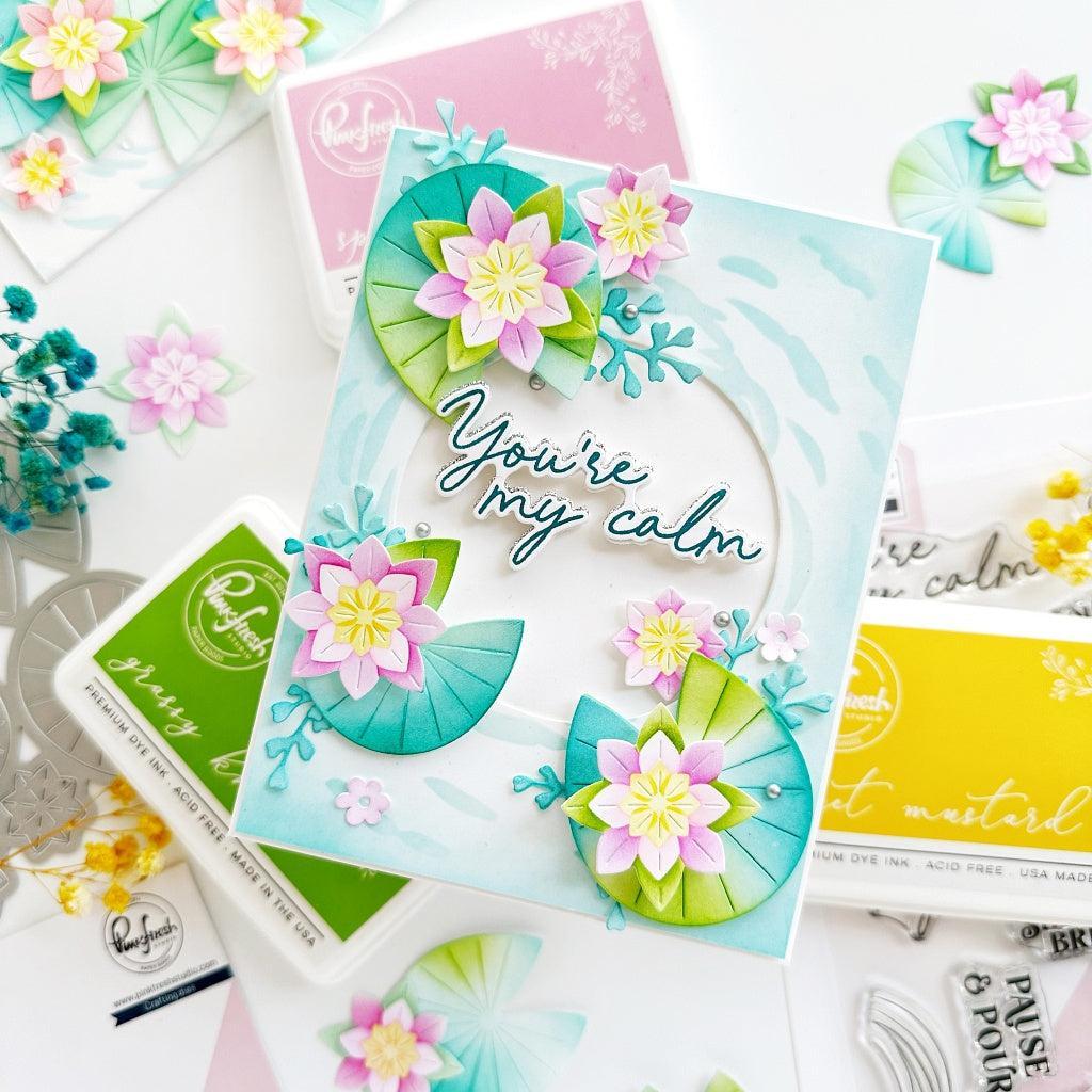 Pinkfresh Studio - Stencils - Tranquil Water Lilies-ScrapbookPal