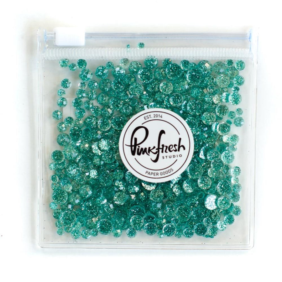Pinkfresh Studio - Glitter Drops - Aqua-ScrapbookPal
