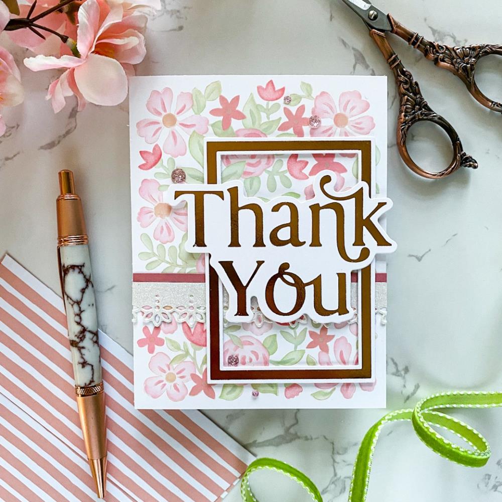 Pinkfresh Studio - Hot Foil Plate &amp; Die Set - Thank You-ScrapbookPal