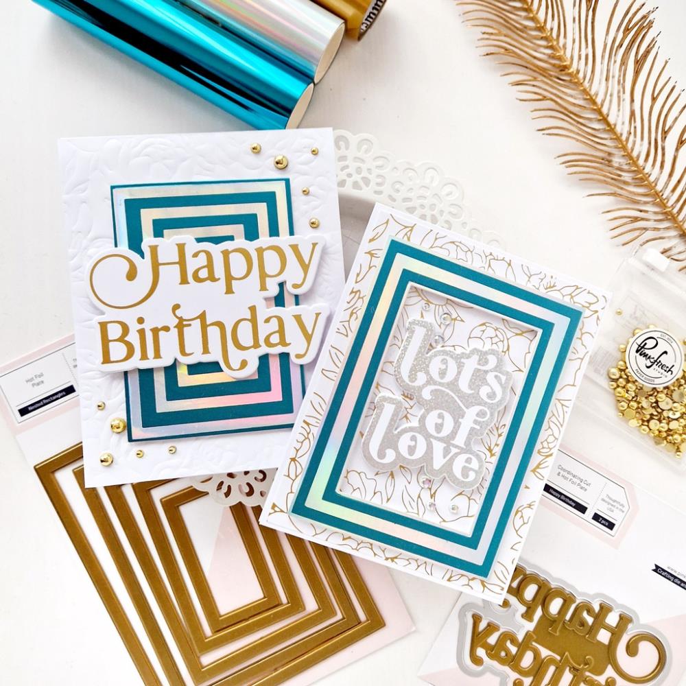 Pinkfresh Studio - Hot Foil Plates - Nested Rectangles-ScrapbookPal