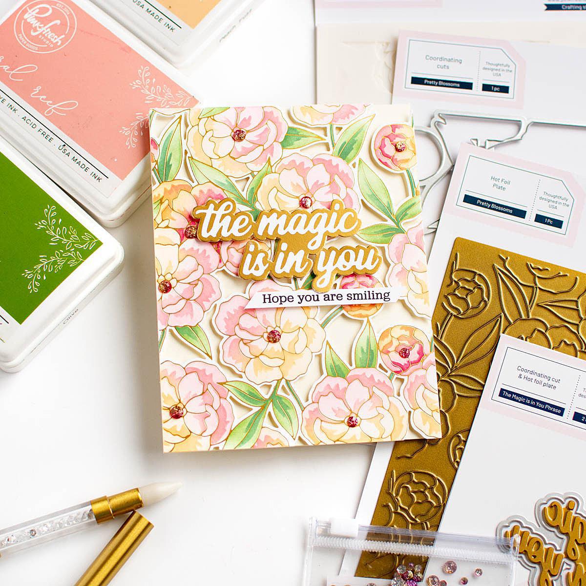 Pinkfresh Studio - Hot Foil Plates - Pretty Blossoms-ScrapbookPal