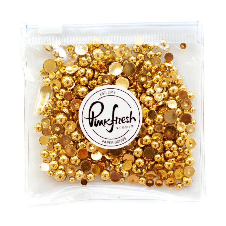 Pinkfresh Studio - Metallic Pearls - Gold-ScrapbookPal