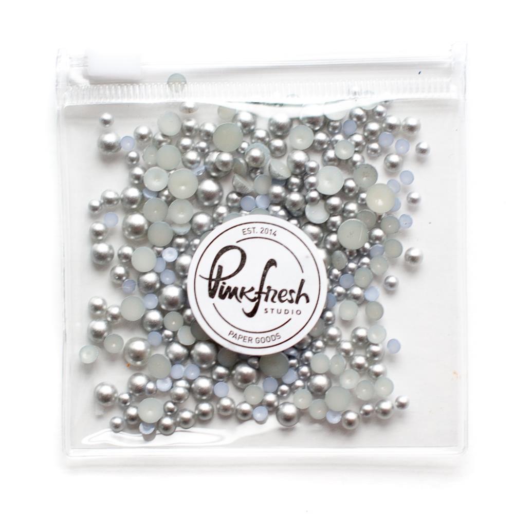 Pinkfresh Studio - Metallic Pearls - Matte Silver-ScrapbookPal