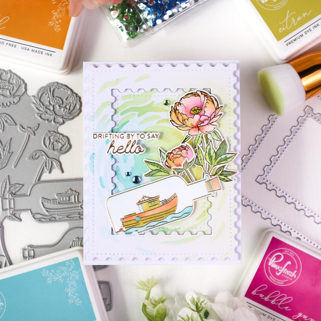 Pinkfresh Studio - Press Plates - Blushing Blooms-ScrapbookPal