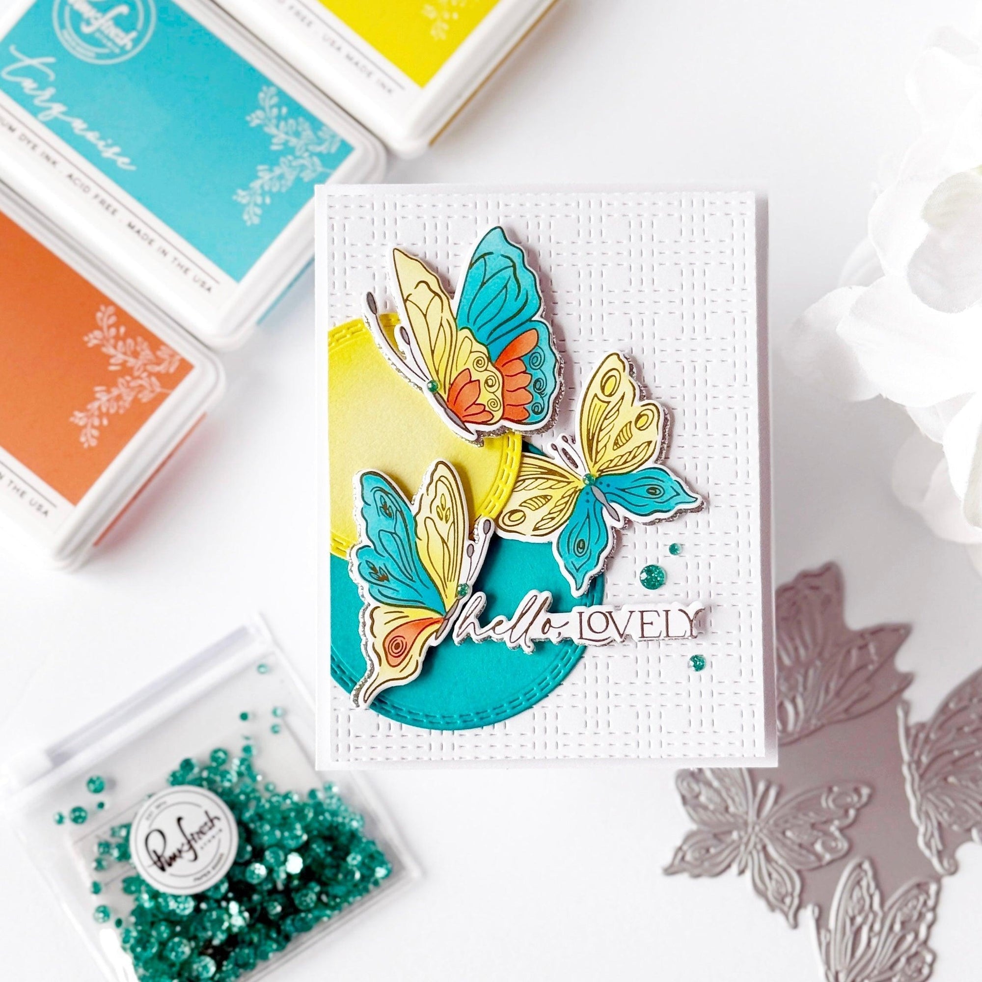 Pinkfresh Studio - Press Plates - Butterfly Bliss-ScrapbookPal