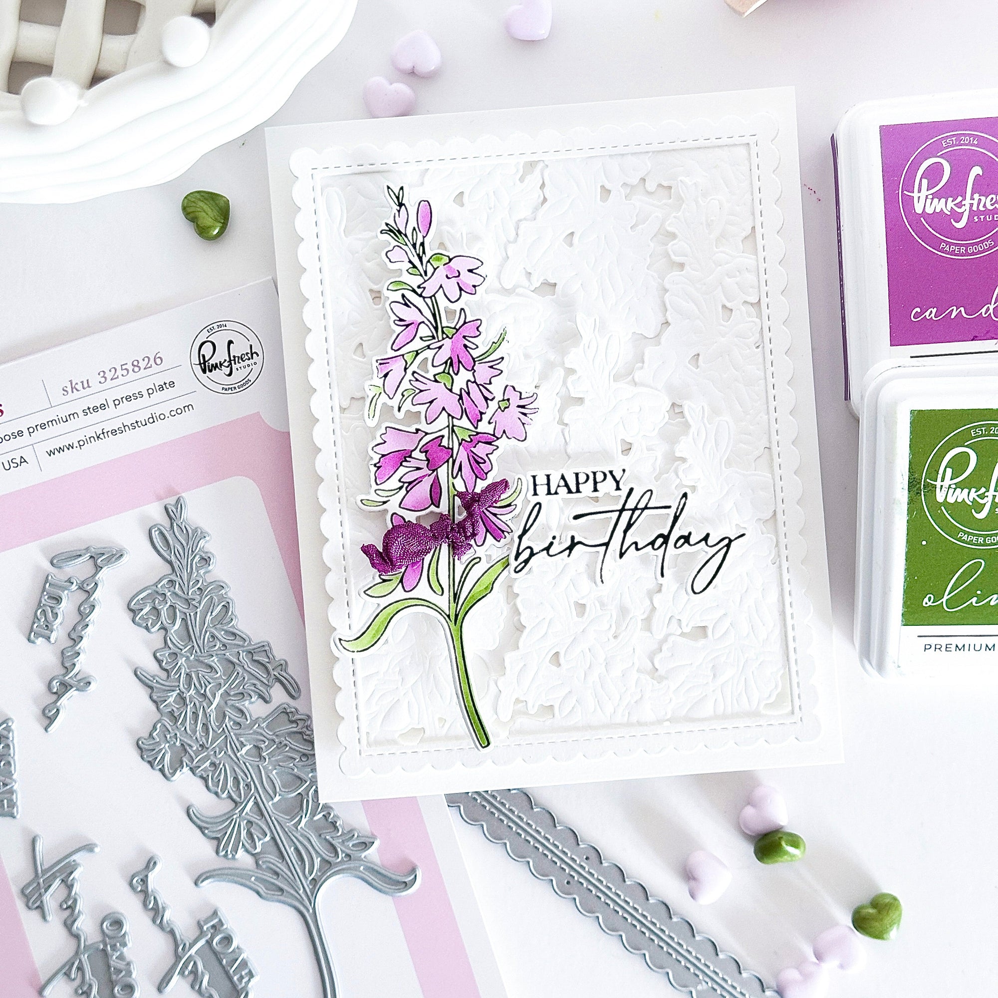 Pinkfresh Studio - Stencils - Cardinal Kiss-ScrapbookPal