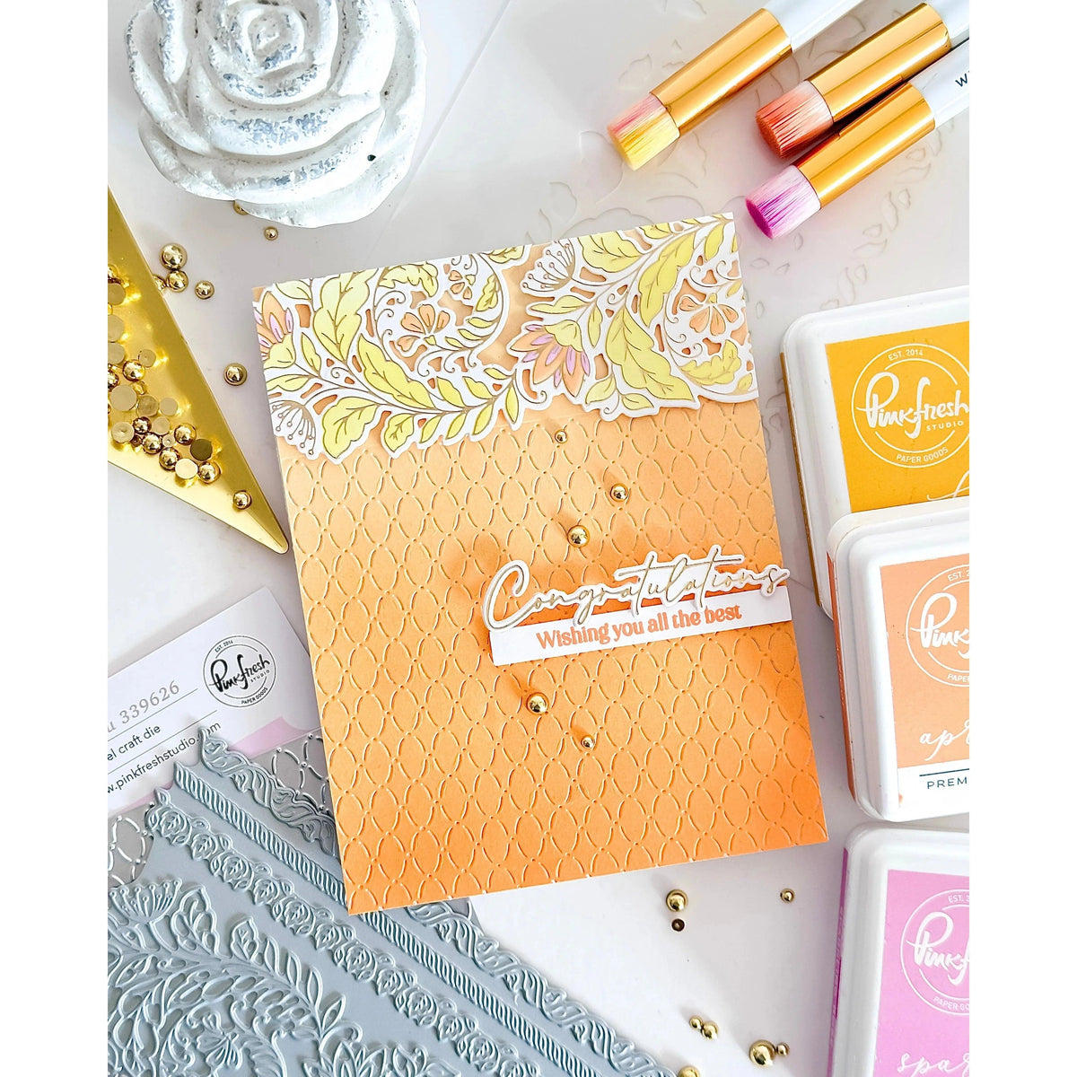 Pinkfresh Studio - Press Plates - Cottage Flourish-ScrapbookPal