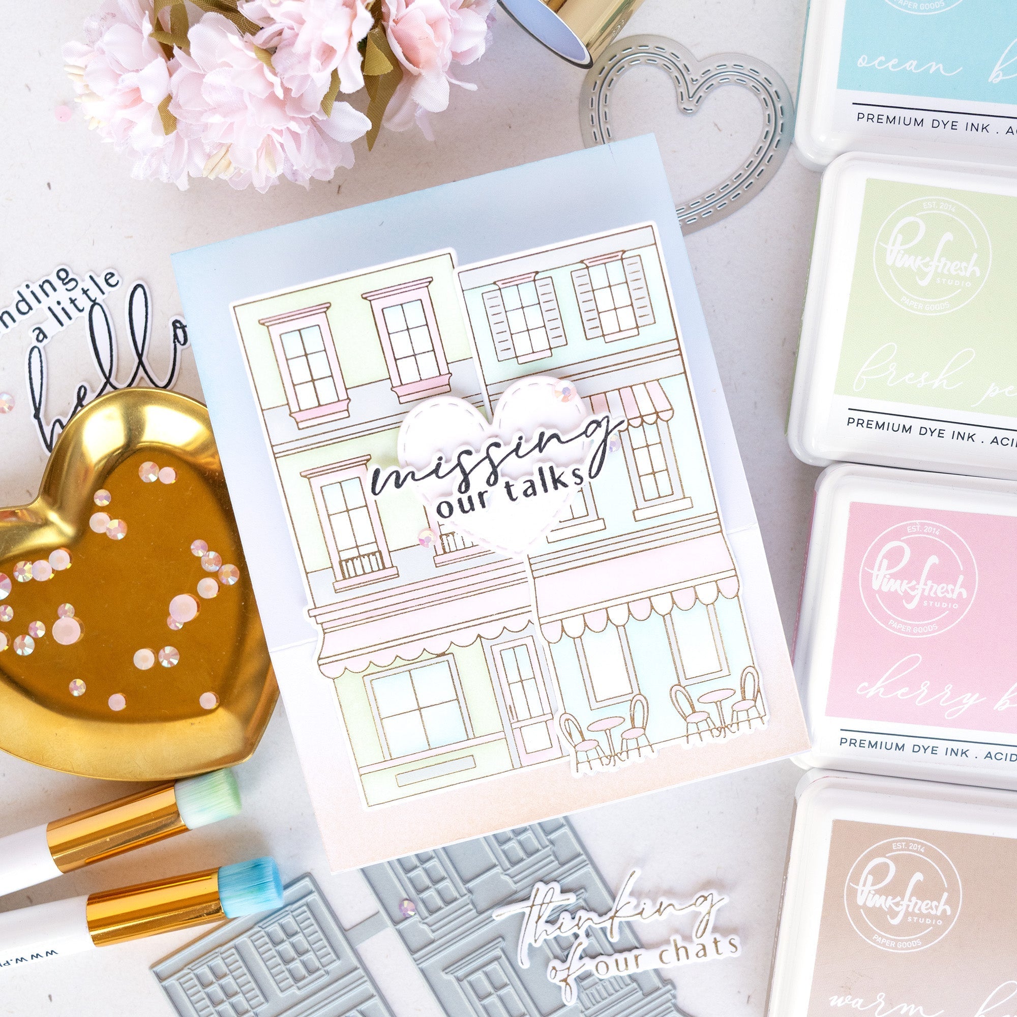 Pinkfresh Studio - Stencils - Darling District-ScrapbookPal