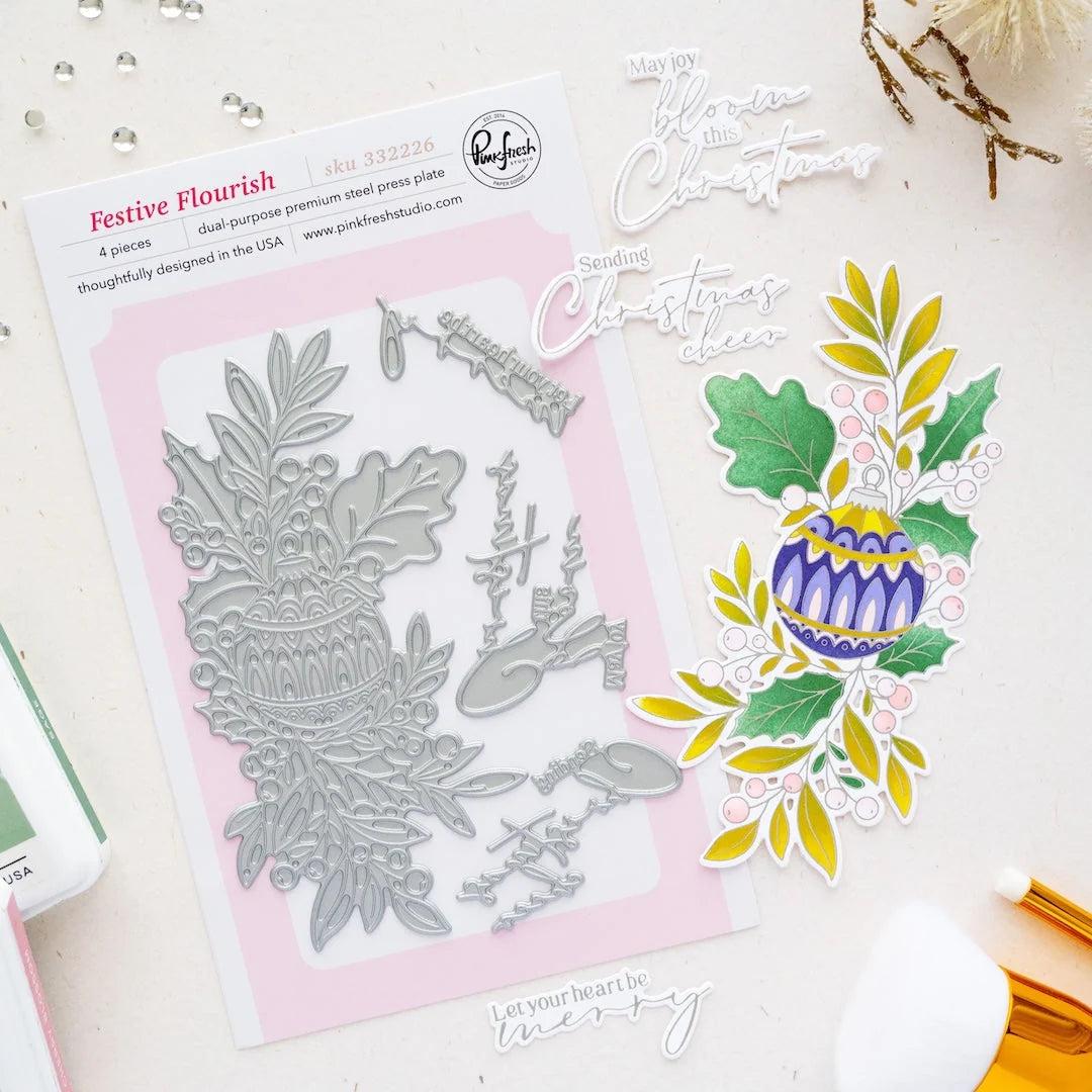 Pinkfresh Studio - Press Plates - Festive Flourish-ScrapbookPal