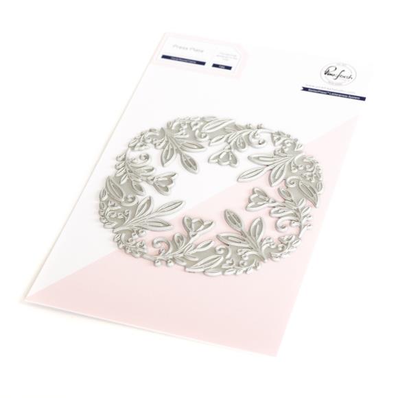 Pinkfresh Studio - Press Plates - Floral Round Frame-ScrapbookPal