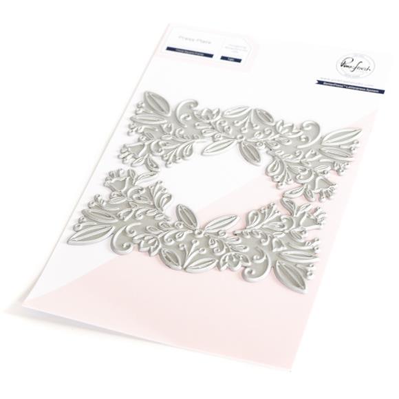 Pinkfresh Studio - Press Plates - Floral Square Frame-ScrapbookPal