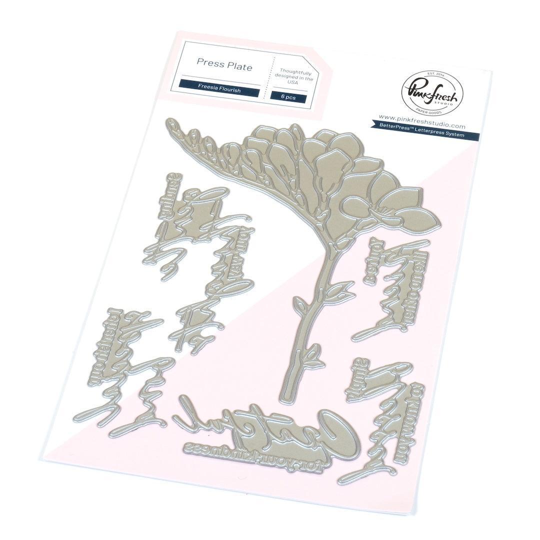 Pinkfresh Studio - Press Plates - Freesia Flourish-ScrapbookPal