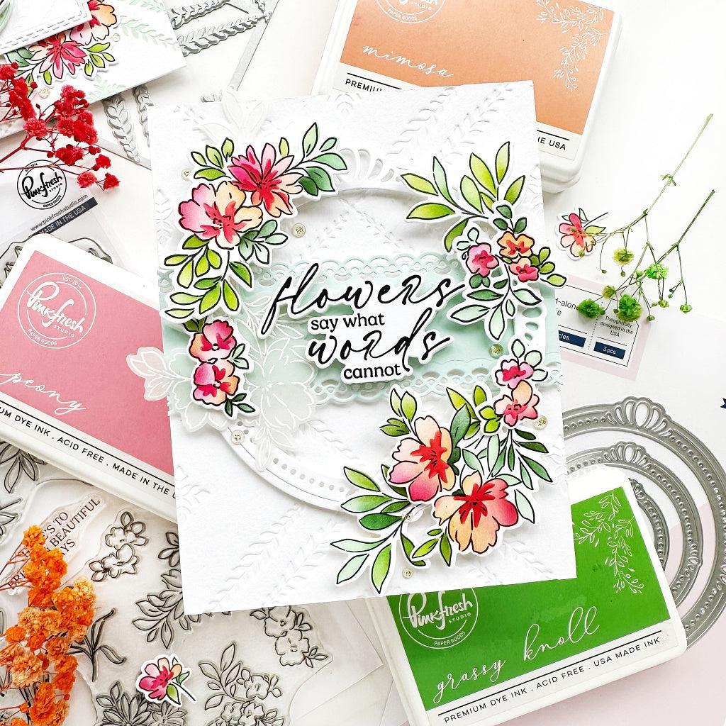 Pinkfresh Studio - Press Plates - Leafy Lattice-ScrapbookPal