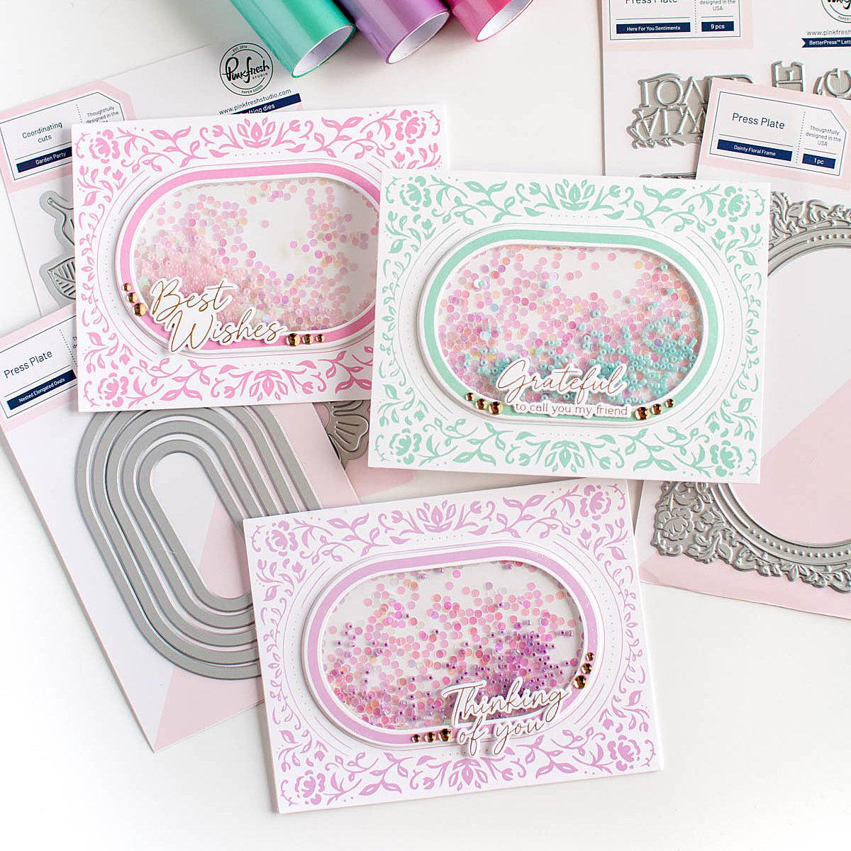 Pinkfresh Studio - Press Plates - Nested Elongated Ovals-ScrapbookPal