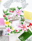 Pinkfresh Studio - Press Plates - Poinsettia Frame-ScrapbookPal