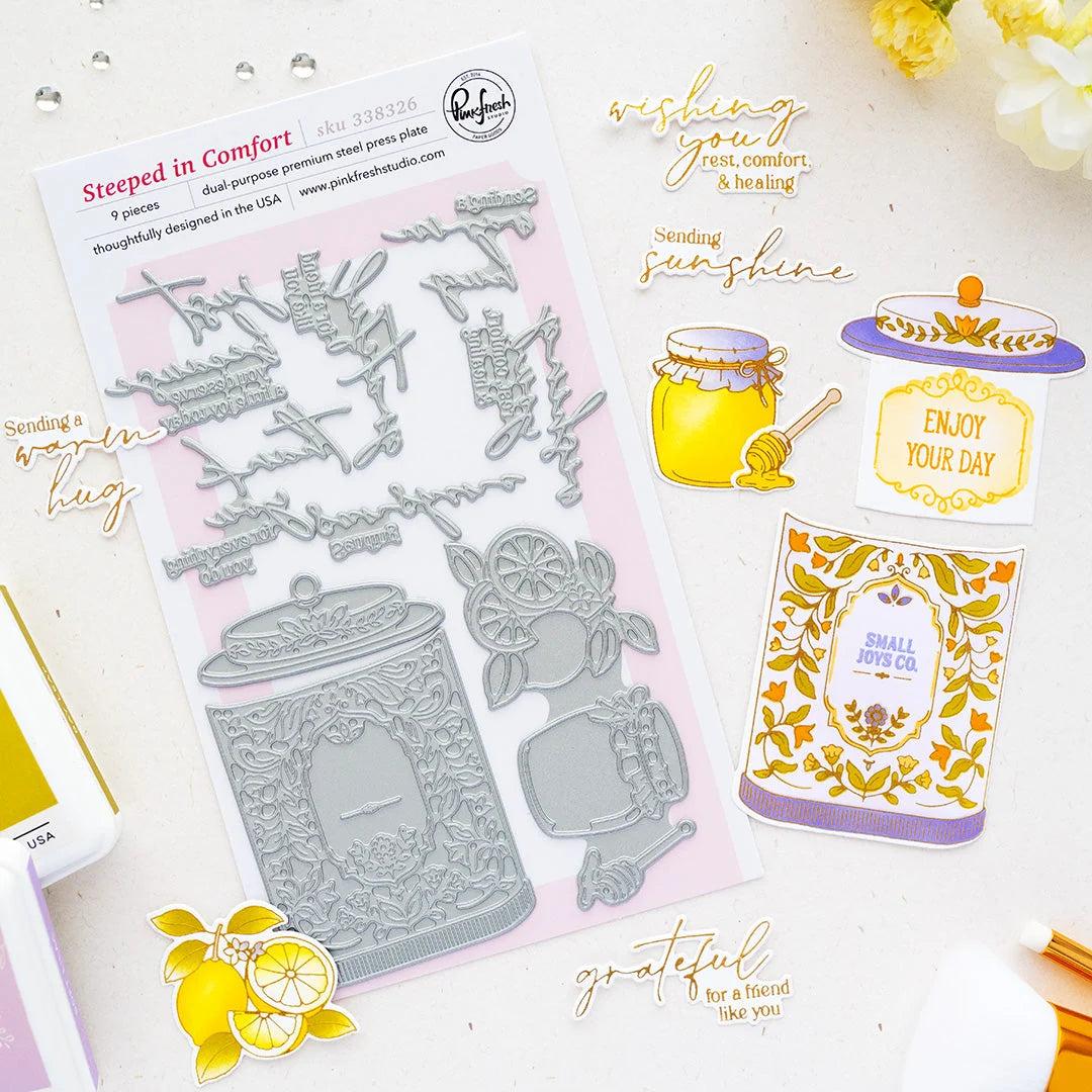 Pinkfresh Studio - Press Plates - Steeped in Comfort-ScrapbookPal