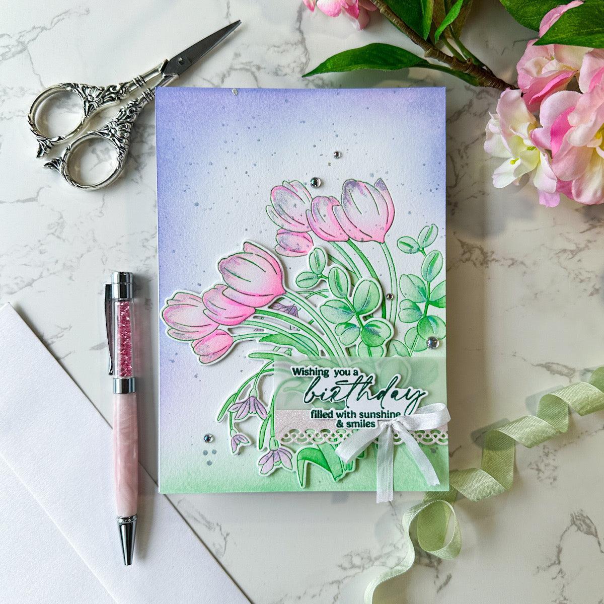 Pinkfresh Studio - Press Plates - Timeless Tulips-ScrapbookPal
