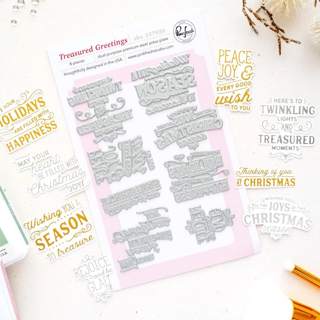 Pinkfresh Studio - Press Plates - Treasured Greetings-ScrapbookPal