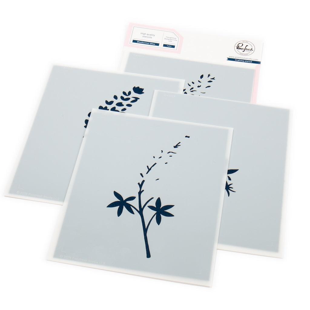 Pinkfresh Studio - Stencils - Bluebonnet Bliss-ScrapbookPal