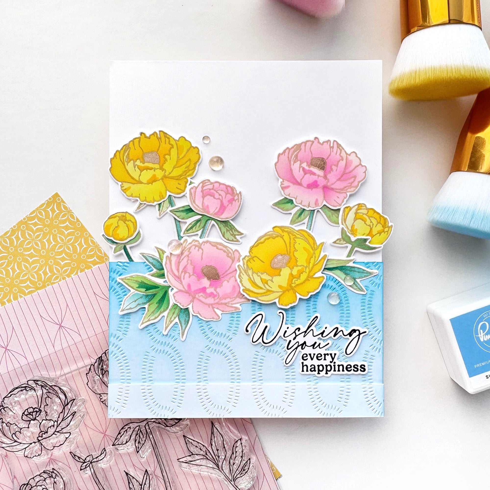 Pinkfresh Studio - Stencils - Blushing Blooms-ScrapbookPal