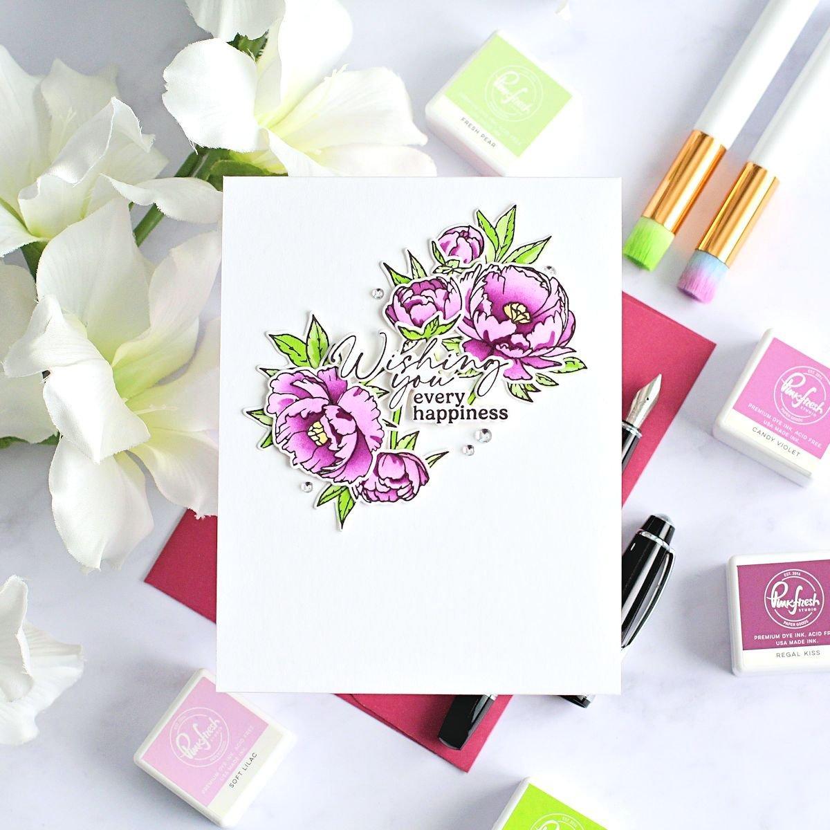 Pinkfresh Studio - Stencils - Blushing Blooms-ScrapbookPal