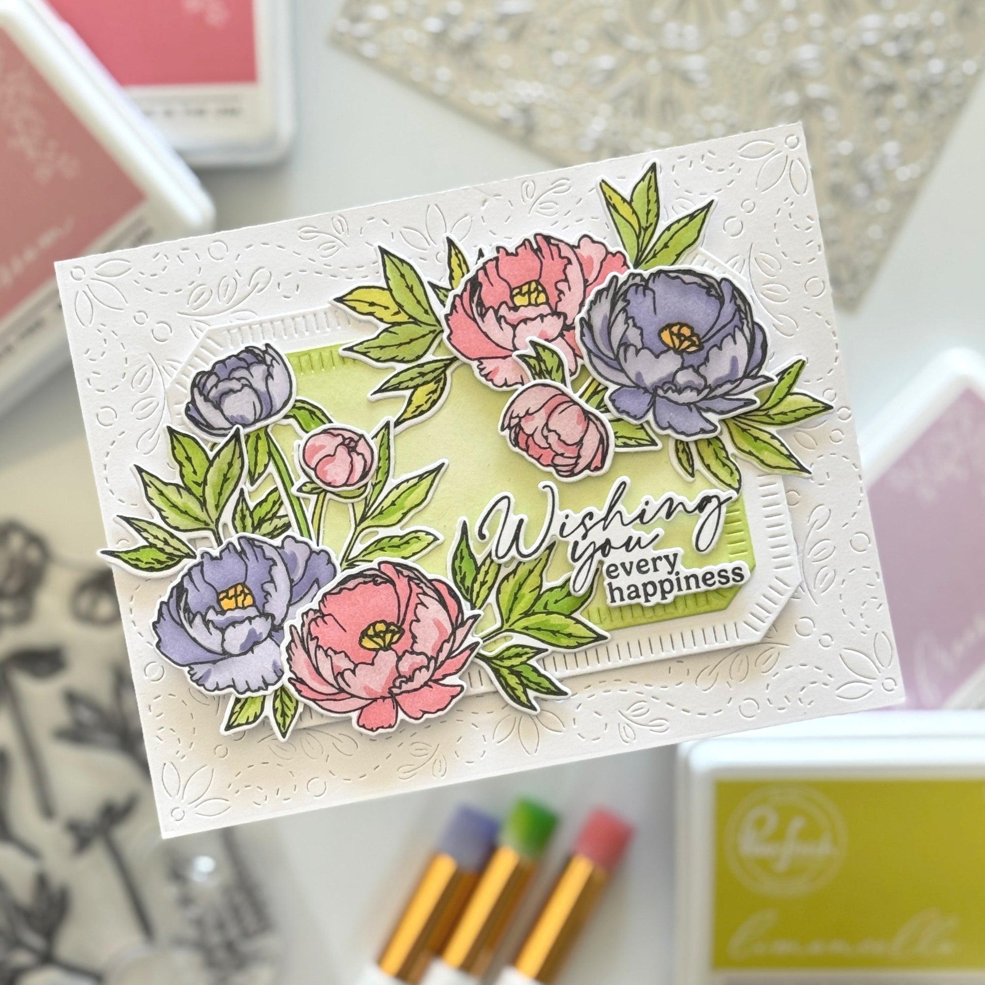 Pinkfresh Studio - Stencils - Blushing Blooms-ScrapbookPal