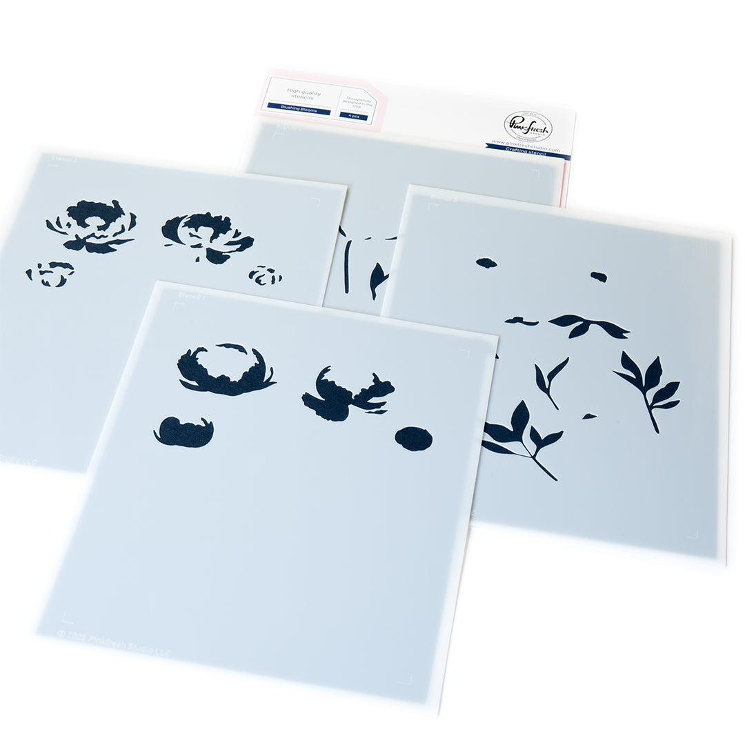 Pinkfresh Studio - Stencils - Blushing Blooms-ScrapbookPal